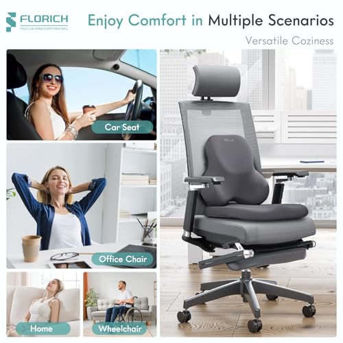 Car Seat Cushion and Lumbar Support Pillow for Office Chair Car