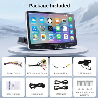 10.1" Single Din Car Stereo with Wireless CarPlay and Android Auto (10.1")