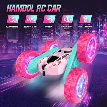 Pink Remote Control Car for Girls (Pink / Glow (Headlights & Wheel Lights))