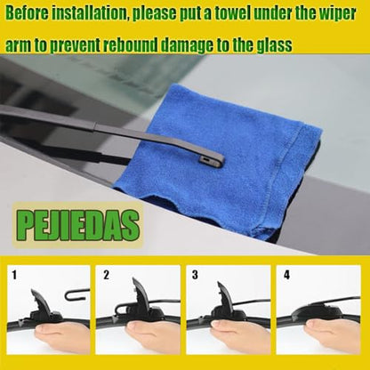 3 Wiper Blades ((26″+18″+10 ) Front + Rear)