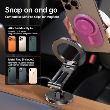 Fits MagSafe Car Mount Magnetic Phone Holder for Dash and Tesla (Titanium Black)