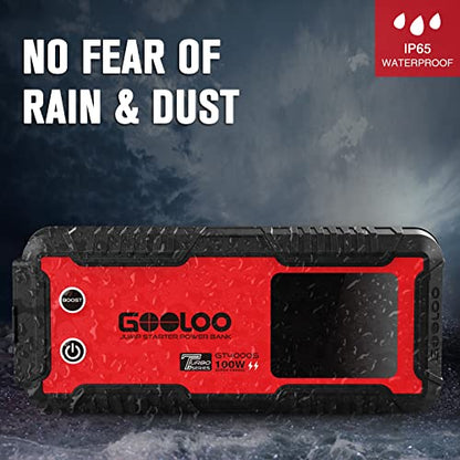 GT4000S 12V 4000A Peak Jump Starter with 100W Two (Red)