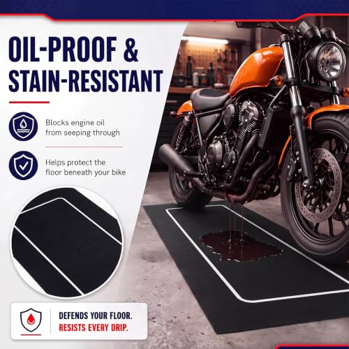 Motorcycle Garage Mat Non Slip (Basic Style / 78 X 31 Inch)