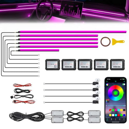 Acrylic Interior Car LED Strip Light with Wireless APP (RGB color 14 in 1)
