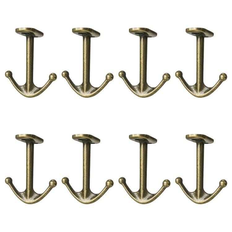 Ball Two Prong Ceiling Hook for Closet Top Bathroom Kitchen Cabinet Garage Pack of 8 (Bronze)