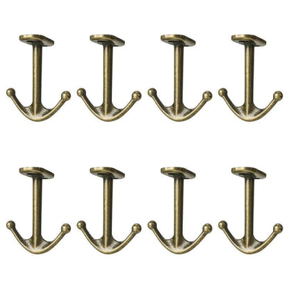 Ball Two Prong Ceiling Hook for Closet Top Bathroom Kitchen Cabinet Garage Pack of 8 (Bronze)