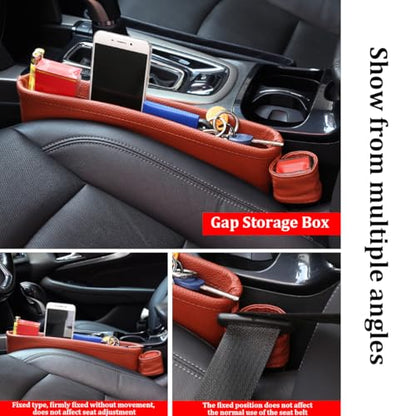 2PCS Car Seat Gap Filler Organizer (Brown)