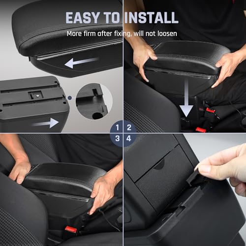Car Armrest Box for Honda Fit Jazz Hatchback 2009 (NO USB Ports / Black Thread)