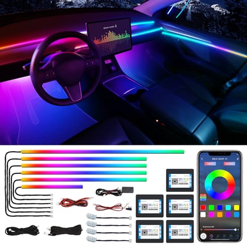 Acrylic Interior Car LED Strip Light with Wireless APP (Dreamcolor 10 Lights)