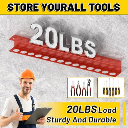 Screwdriver Plier Organizer Wall Mount (1 PCS Red)