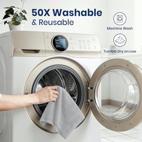 Microfiber Cleaning Cloth Roll (75 Count (Pack of 1) / Grey)