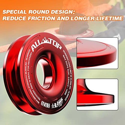 Recovery Ring 66000 LBS Winch Snatch Towing Ring (Red Recovery Ring)