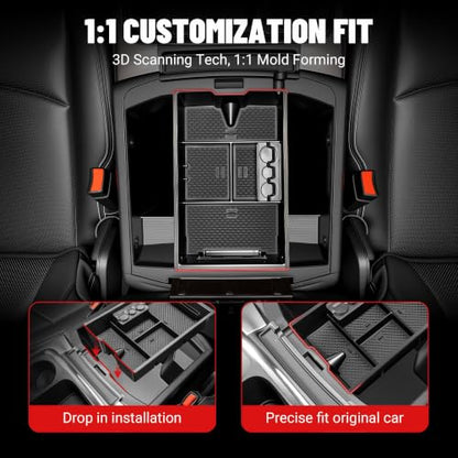 Lower Center Console Organizer Fit for Dodge Ram 1500 2009 (Fit for Dodge RAM 2013-2018 B)