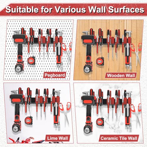 2Pcs Metal Screwdriver Organizer (Black / 2PC Hand Tool Holder)