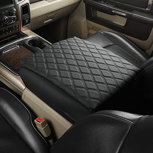 Center Console Cover Armrest Cover Cushion Fits Dodge RAM 1500 2500 3500 2009 2010 2011 2012 2013 2014 2015 2016 2017 2018 (PVC Leather-Black / for Bucket Console 2009-2018 Ram)