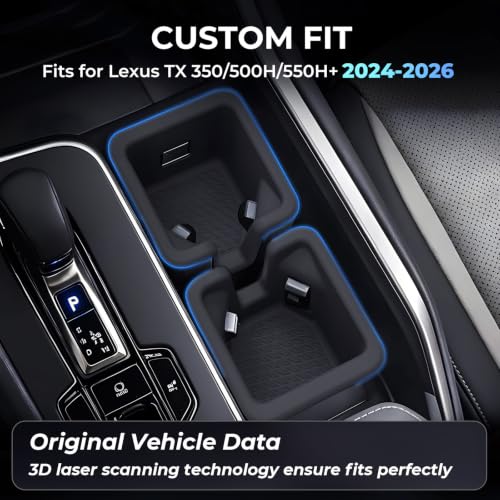 Center Console Cup Holder Inserts for Lexus TX TX350 (Fits for 2024-2026 TX)