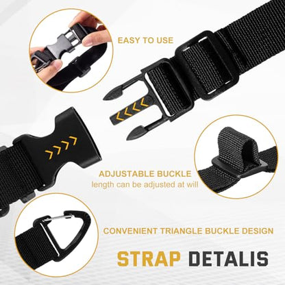 6 Pack Adjustable Extension Cord Holder Straps (Black)