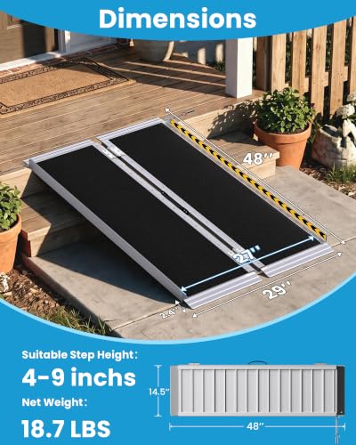 Portable Aluminum Wheelchair Ramp 4FT Non (4FT)
