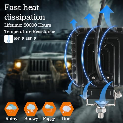 4.3" 12v Flood Light for Tractor (2PCS)