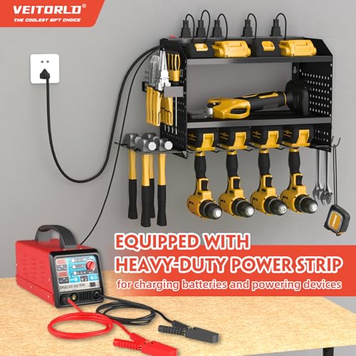 Power Tool Organizer with Charging Station (Black / 16'')