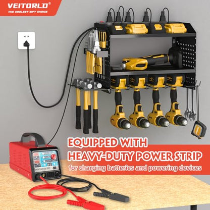 Power Tool Organizer with Charging Station (Black / 16'')
