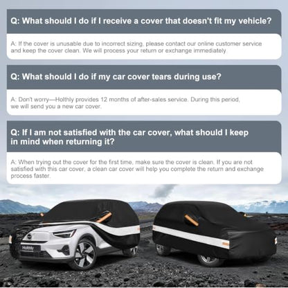 10 Layers SUV Car Cover Custom Fit for Volvo XC40 (Black Gray / Custom Fit for Volvo XC40)