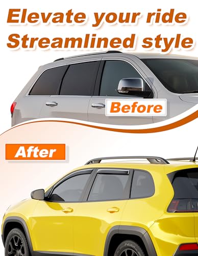 in Channel Window Visors Rain Guards for Jeep Cherokee 2014 (Fit for 2014-2023 Jeep Cherokee)