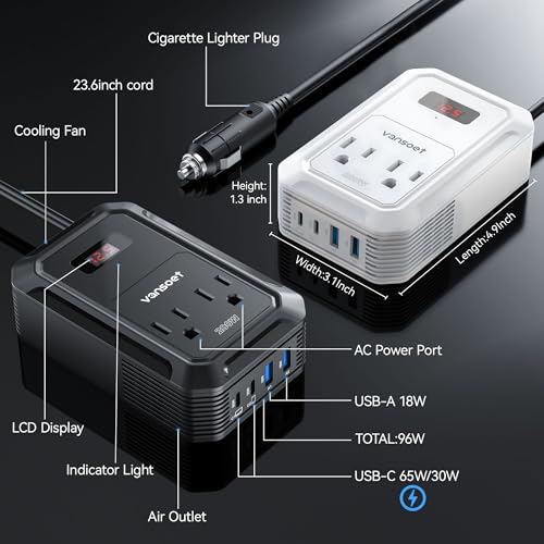 200W Car Power Inverter (Black)