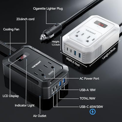 200W Car Power Inverter (Black)