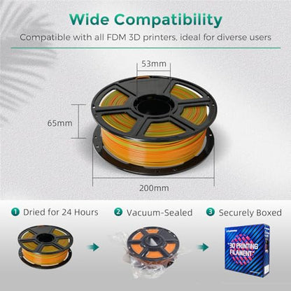 PLA Filament 1.75mm + (Orange Green Gradient)