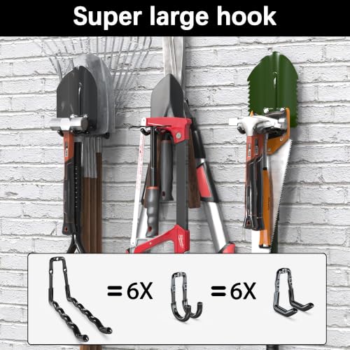Super Heavy Duty Garage Wall Hooks 18 Pack (Black / 16)