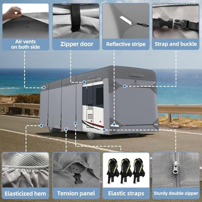 Class A RV Cover Fits 31' (Class A RV Cover(Grey) / Fits 31-34FT)