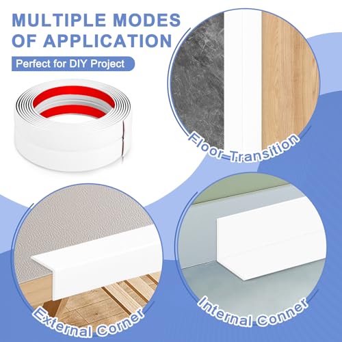 Wall Corner Protector Moulding Trim Peel and Stick (White / 0.8 In x 10 Ft)
