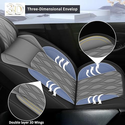 Front Waterproof Leather Seat Covers for Nissan Juke (#067 Black&Gray / 18.Juke-2 Front Seat Covers Only)