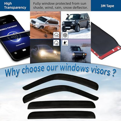 4pcs Window Visors Rain Guards for 2008 (for 2008-2013 Jeep Liberty)