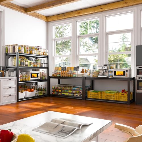 40" W Garage Shelving (19.1"D x 40"W x 56.9"H,Black)