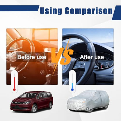 6 Layers Waterproof Car Cover for Chrysler Voyager (LM-Silver / 21. Custom Fit Chrysler Voyager/Pacifica)