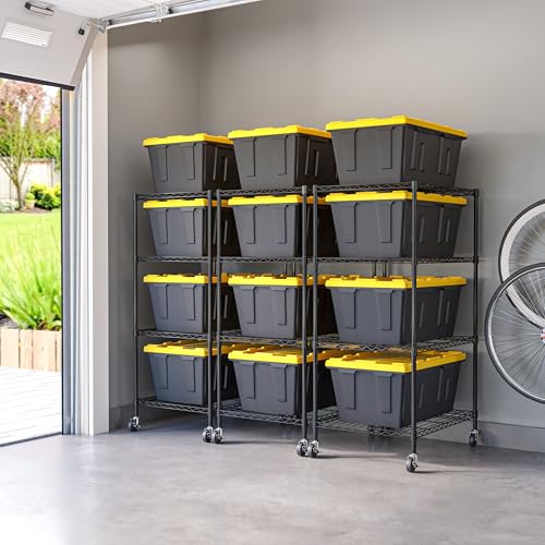 UltraDurable Heavy Duty NSF Solid Steel Wire Rack Storage Unit (Graphite / 4-Tier Tote Shelving, 25" W x 33" D)