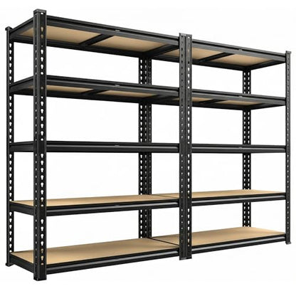 2 Pack Garage Shelving for Basement (Black)