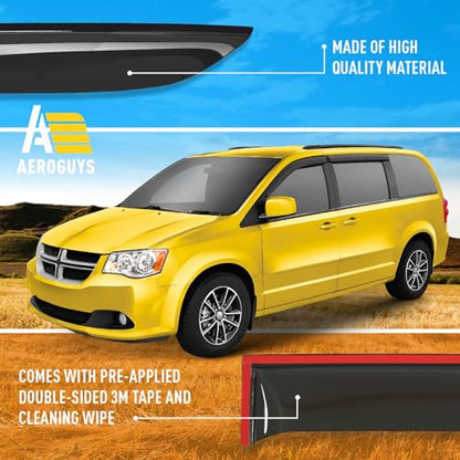 Extra Durable Window Deflectors Tape (For Dodge Grand Caravan 08-20 Tape-on)