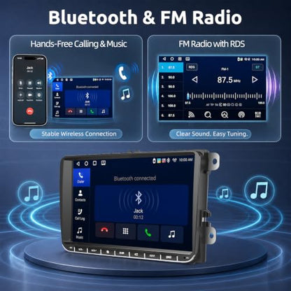4+64G Android 15 Car Radio Wireless CarPlay Android Auto for VW 5 6