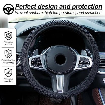 Elastic Stretch Steering Wheel Cover (Black)