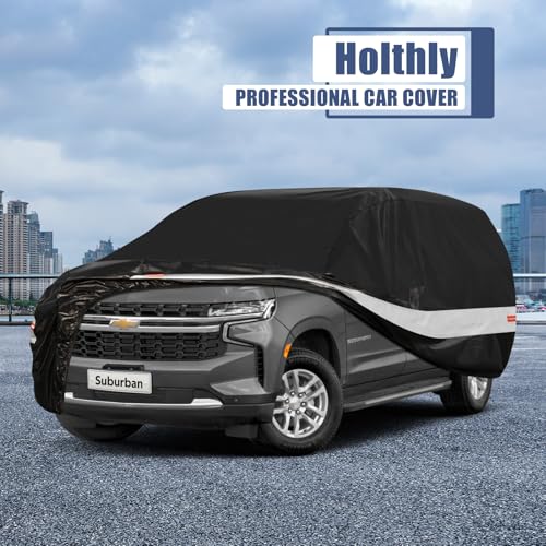 10 Layers SUV Car Cover Custom Fit for Chevrolet Chevy Suburban (Black Gray / Custom Fit for Chevrolet Suburban)