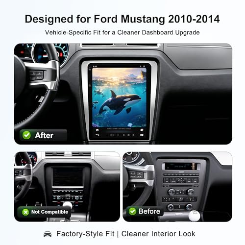 12.1 Inch Android Car Stereo Radio 8GB+128GB for Ford Mustang 2010 (Qualcomm 8G+128G+Car Play+Android Auto+Voice)