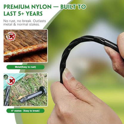 100PCS 8 Inch Plastic Landscape Edging Stakes (100 pack / black)