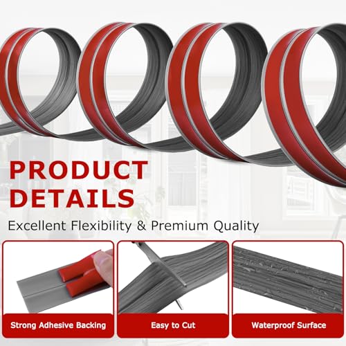 Wall Corner Protector Peel and Stick Corner Trim Molding (0.8 In x 10 Ft / Deep Gray Wood)