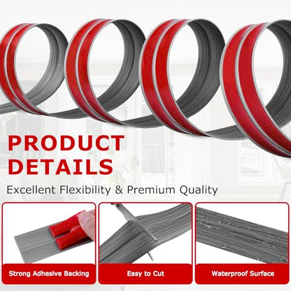 Wall Corner Protector Peel and Stick Corner Trim Molding (1.6 In x 40 Ft / Deep Gray Wood)