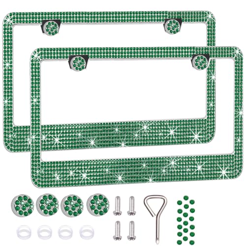 2 Pack License Plate Frames for Women (Green(2PCS))