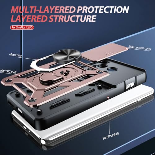 for OnePlus 12 5G Case (OnePlus 12 5G（6.82"） / Rose Gold)
