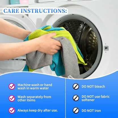 Microfiber Cleaning Cloth (24pk / 3 Colors Assorted)